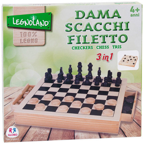 Legnoland Scacchi, Dama, Filetto Legno 100% - Clicca l'immagine per chiudere