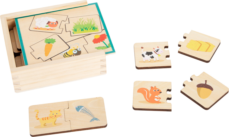 Puzzle Legno animali che mangiano